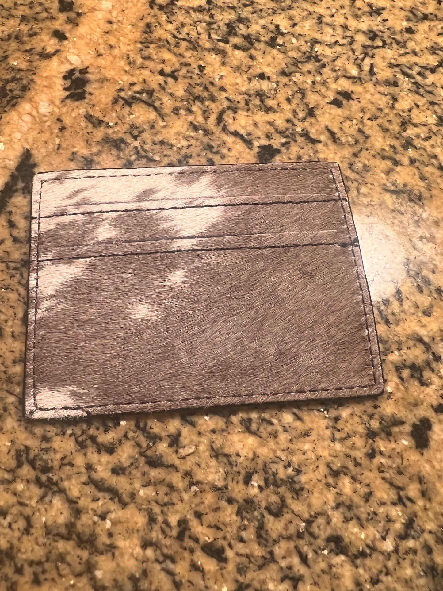 Leather and Cowhide Card Holder