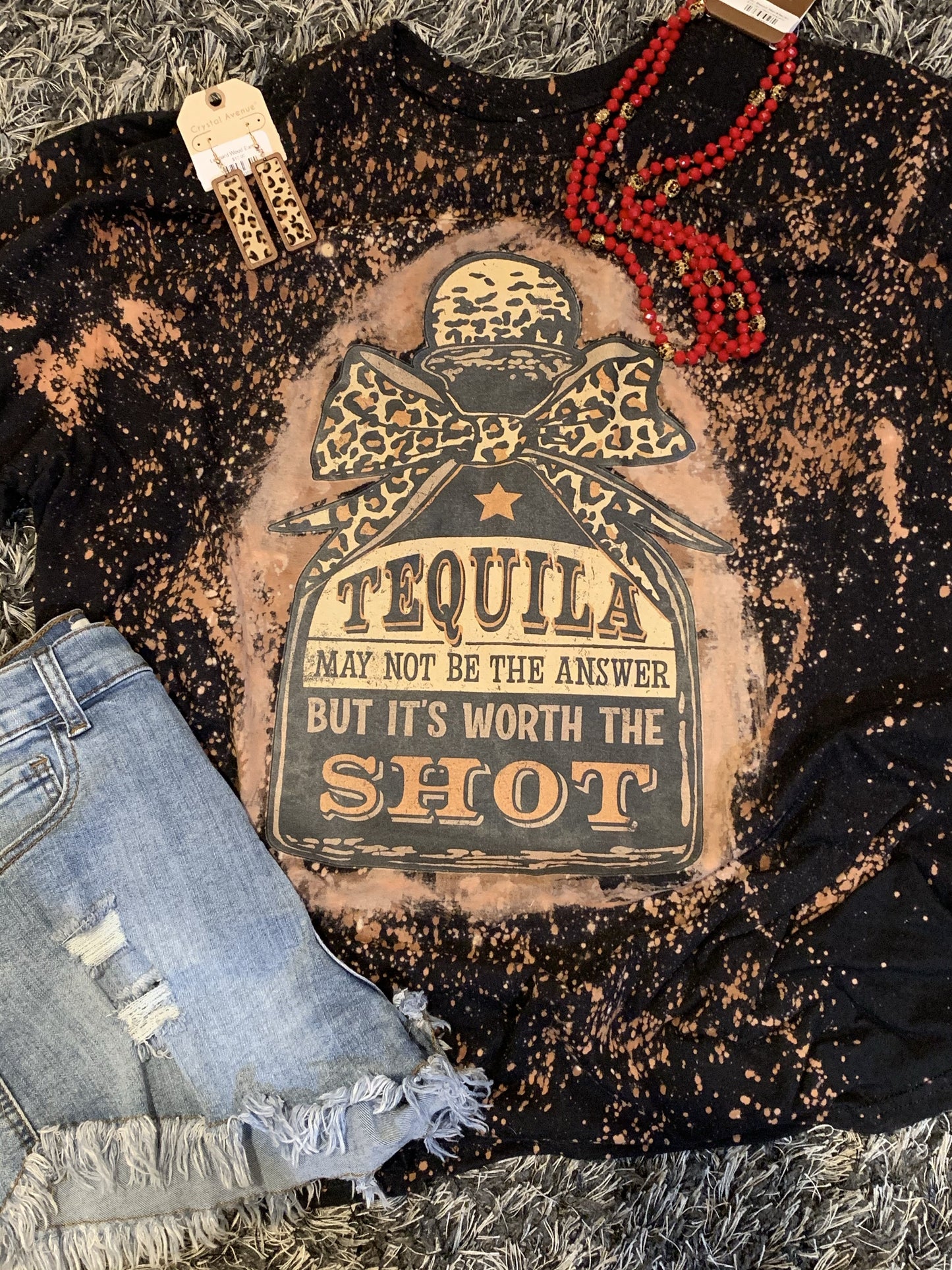 Tequila May Not Be The Answer But Its Worth A Shot Graphic Tee <Bleached>