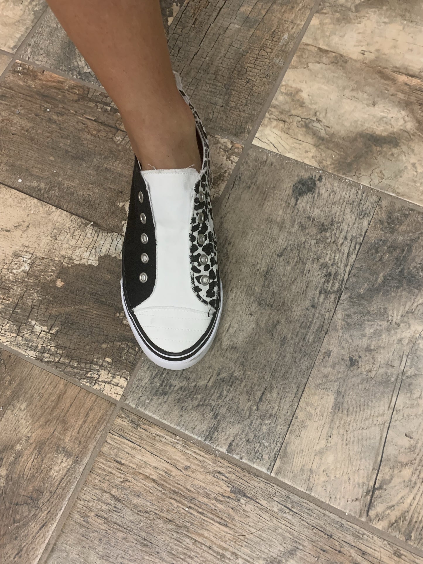 Black & White Slip-On Tennies