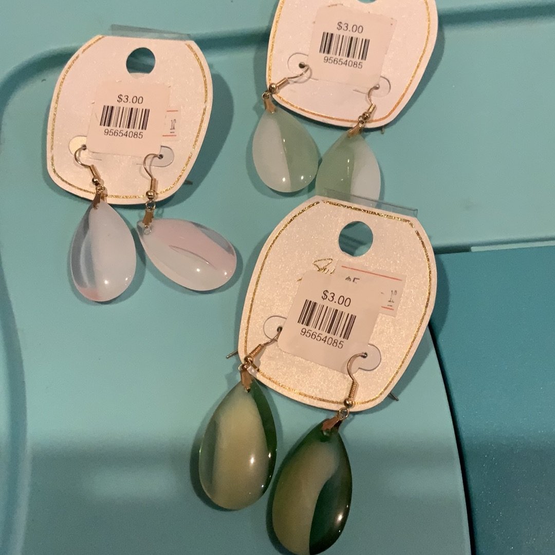 Milk Glass Earrings