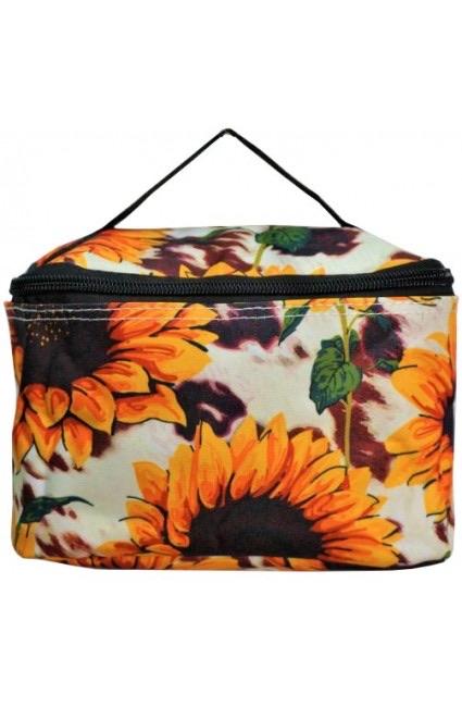 Sunflower Cow Print Pouch