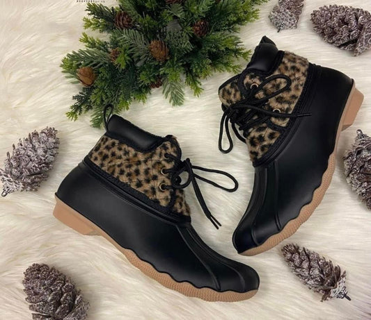 Leopard Duck Boots