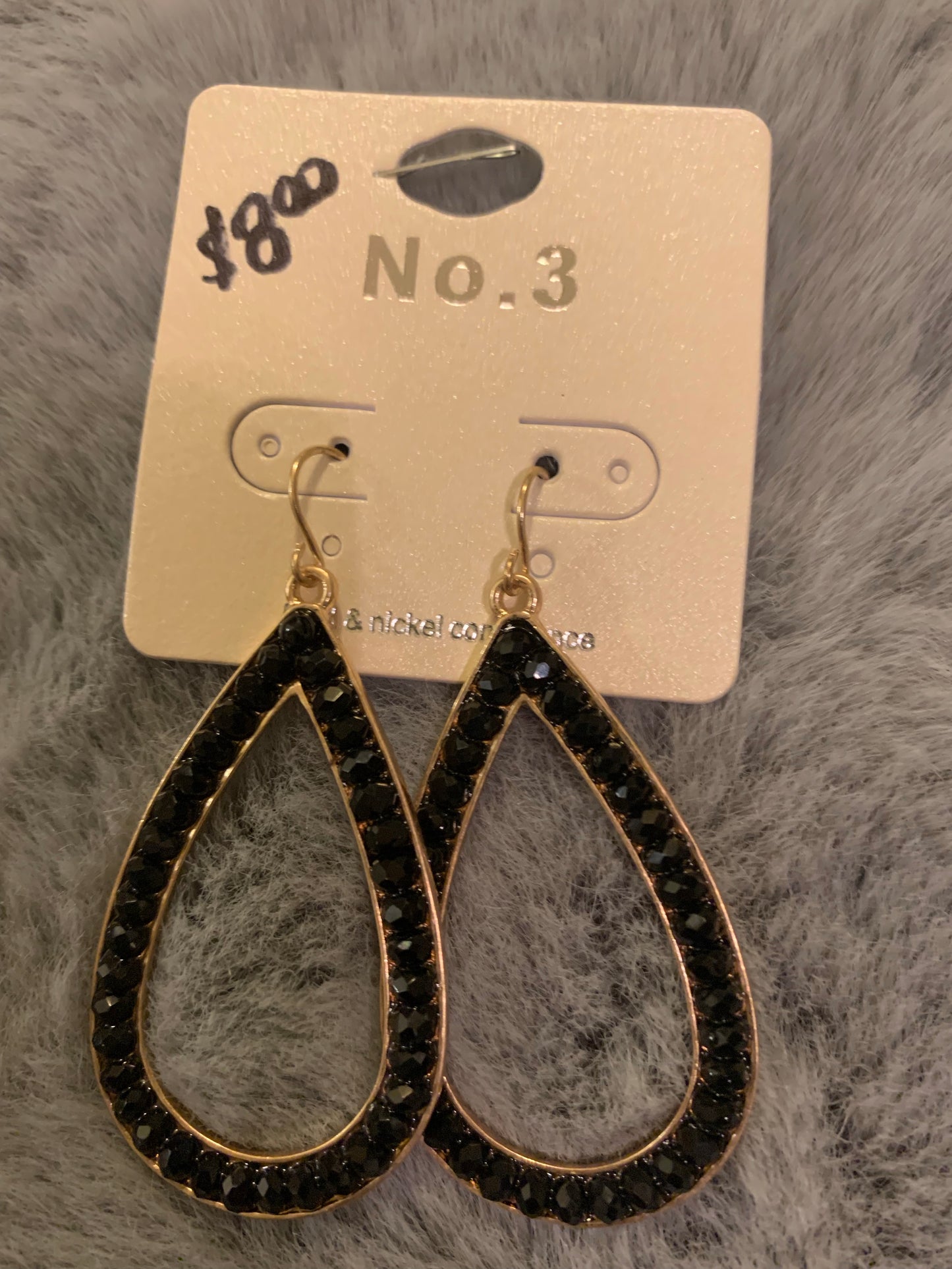 Black Bling Earrings