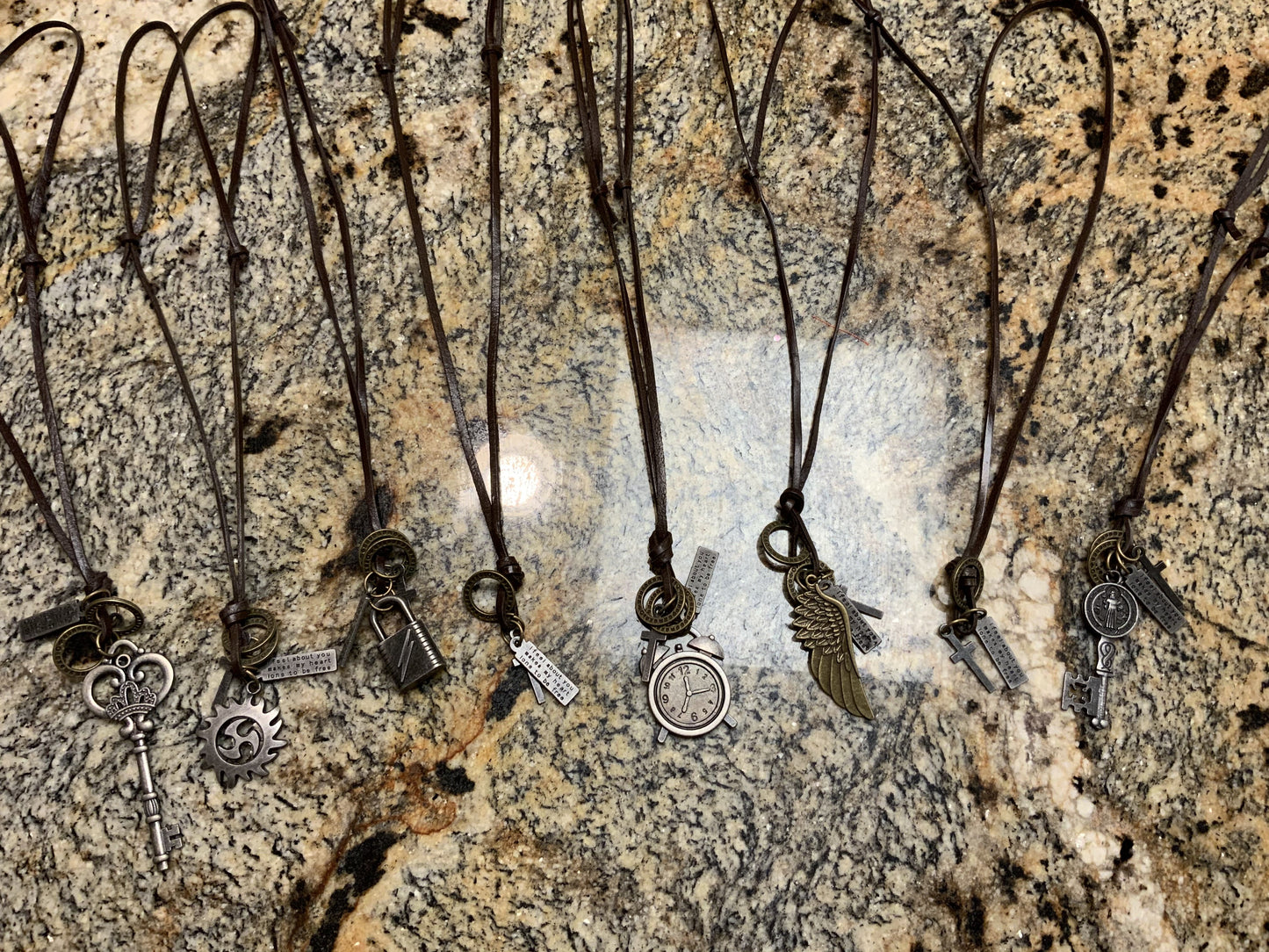 Leather Charm Necklace