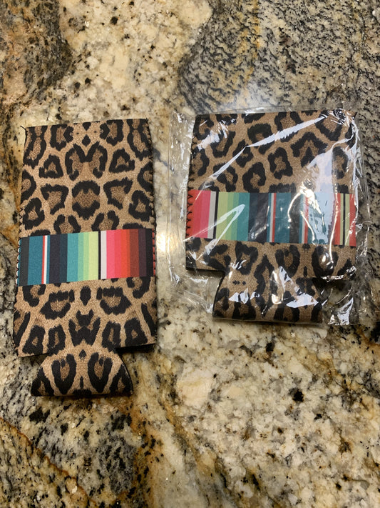 Leopard Serape Koozies