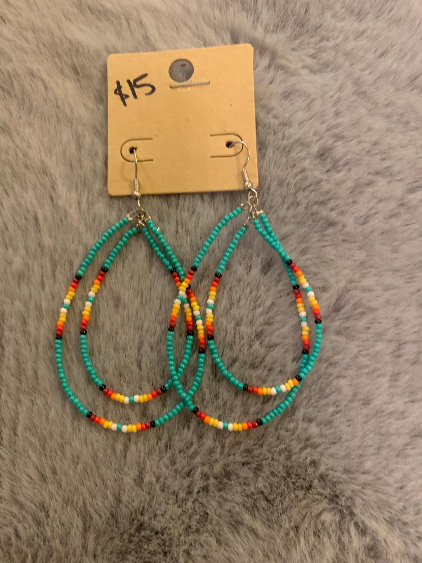 Seed Bead Double Hoops