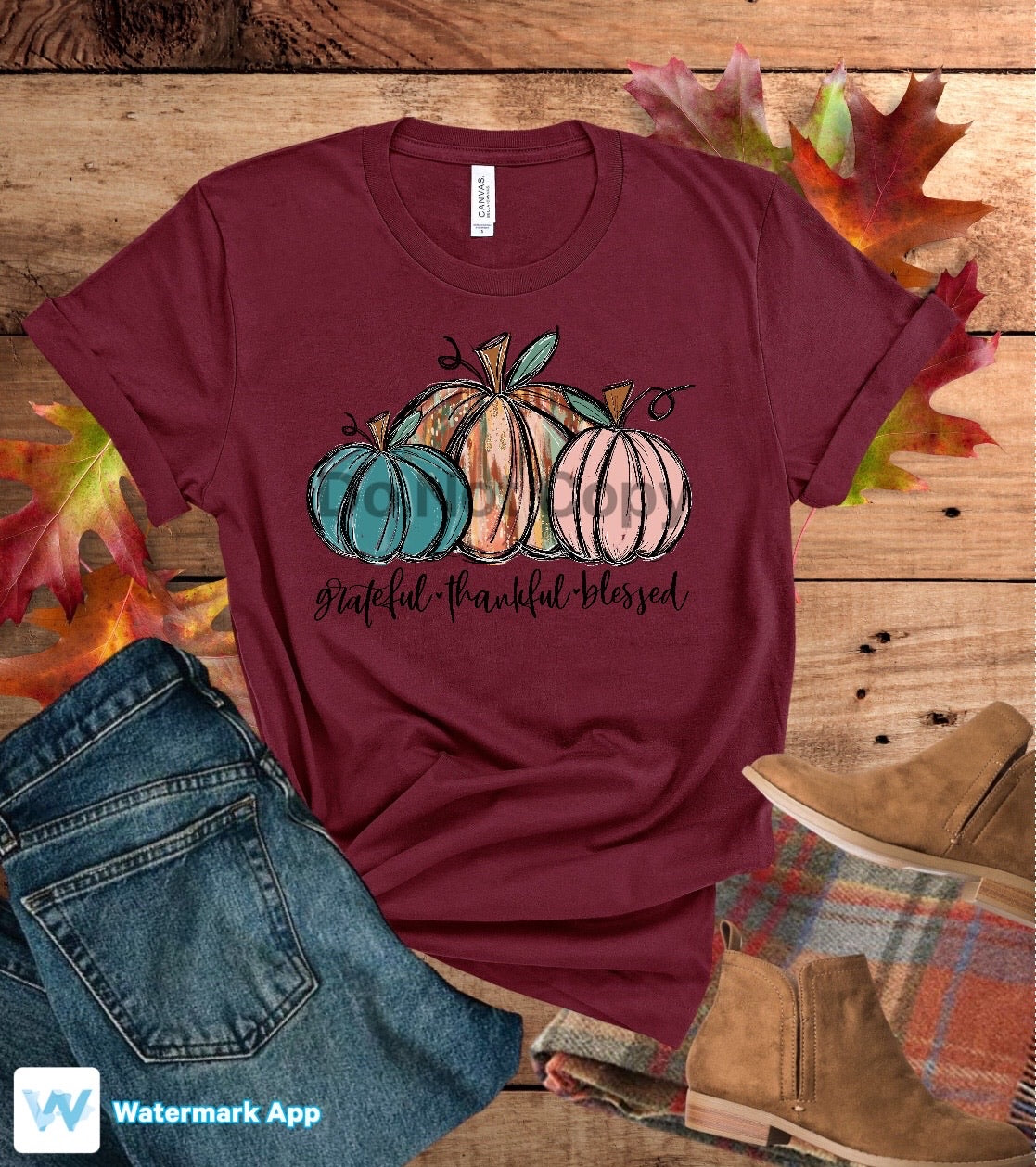 Grateful Thankful Blessed - Pastel Pumpkins