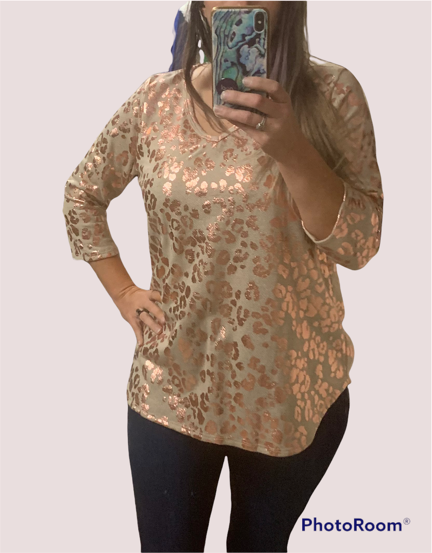 Rose Gold Leopard Top