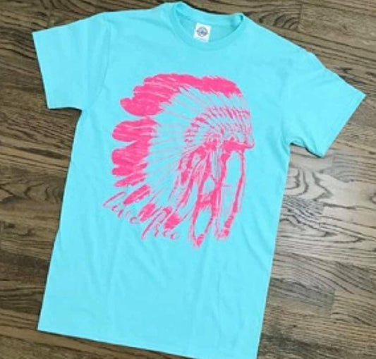 Pink Indian Head Dress Tee