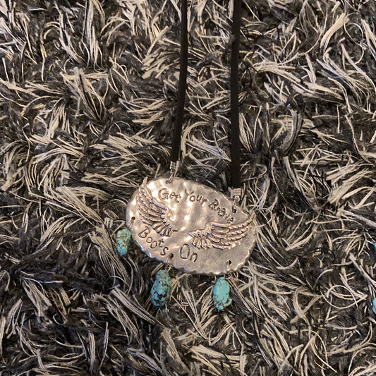 Plated Necklace With Turquoise Stone