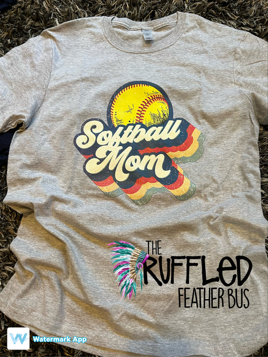 Retro Softball Mom Graphic Tee