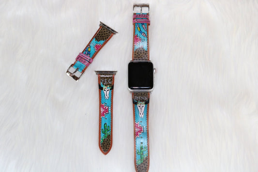 Hand Painted Leather Watch Band