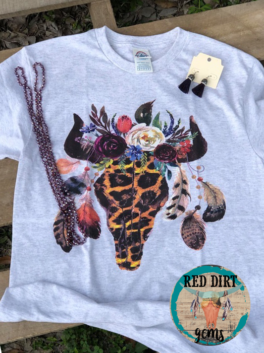 Leopard Bullskull Tee