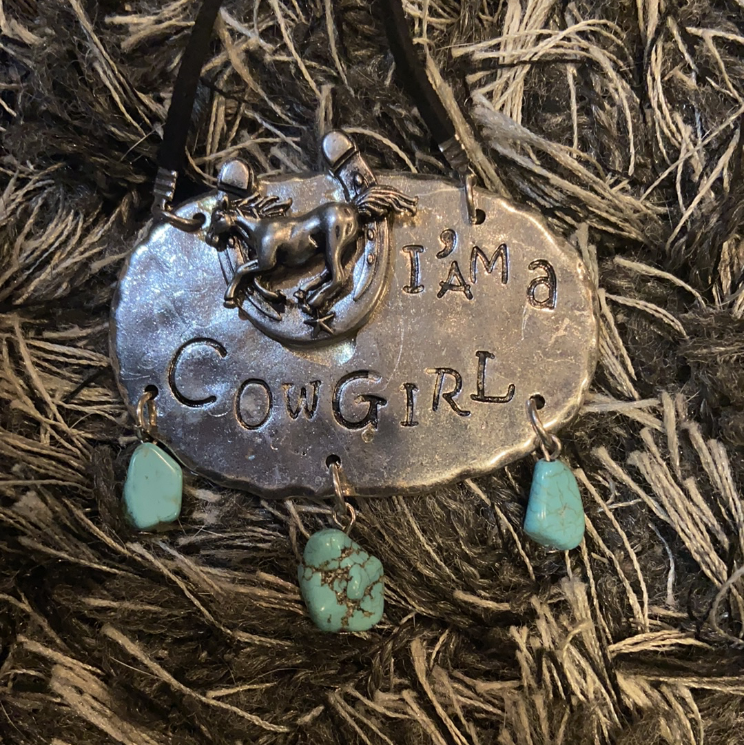 Plated Necklace With Turquoise Stone