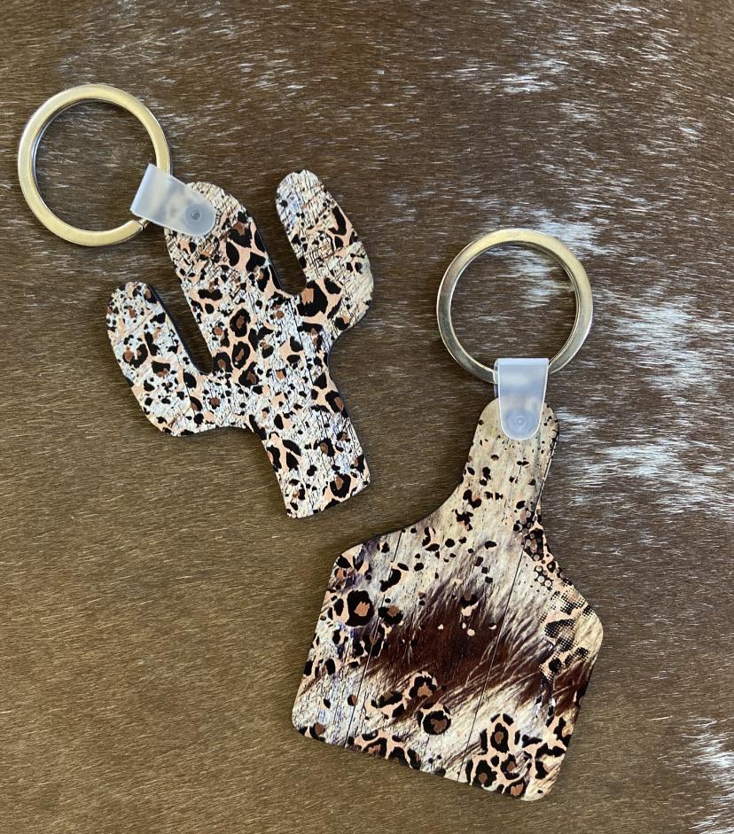Leopard Cow Print Key Chain