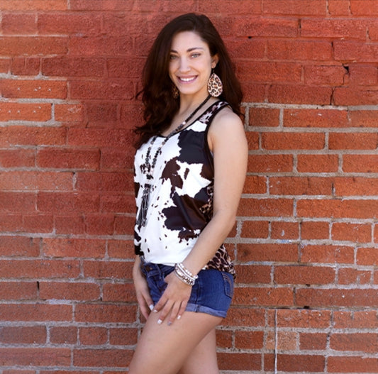 Cow Print Tank Top