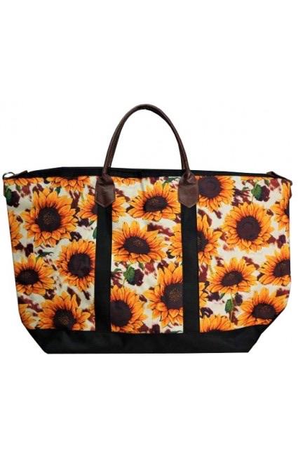 XL Sunflower Cow Tote Bag