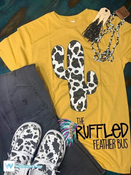 Cow Print Cactus Tee